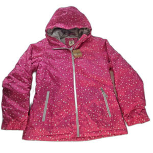 NEW Lands' End G Print Stormer Jacket Girls XL Star Print Coat Pink Hyacinth
